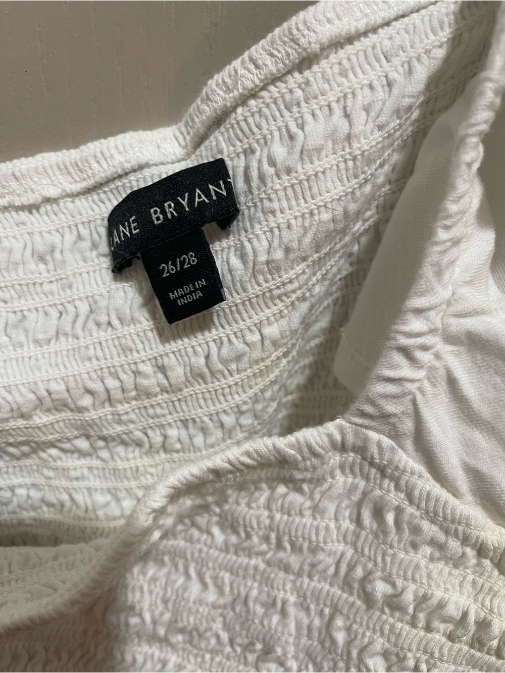 Lane Bryant White to Pink Ombre Smocked Camisole with Ruffle Sleeves - Picture 3 of 4